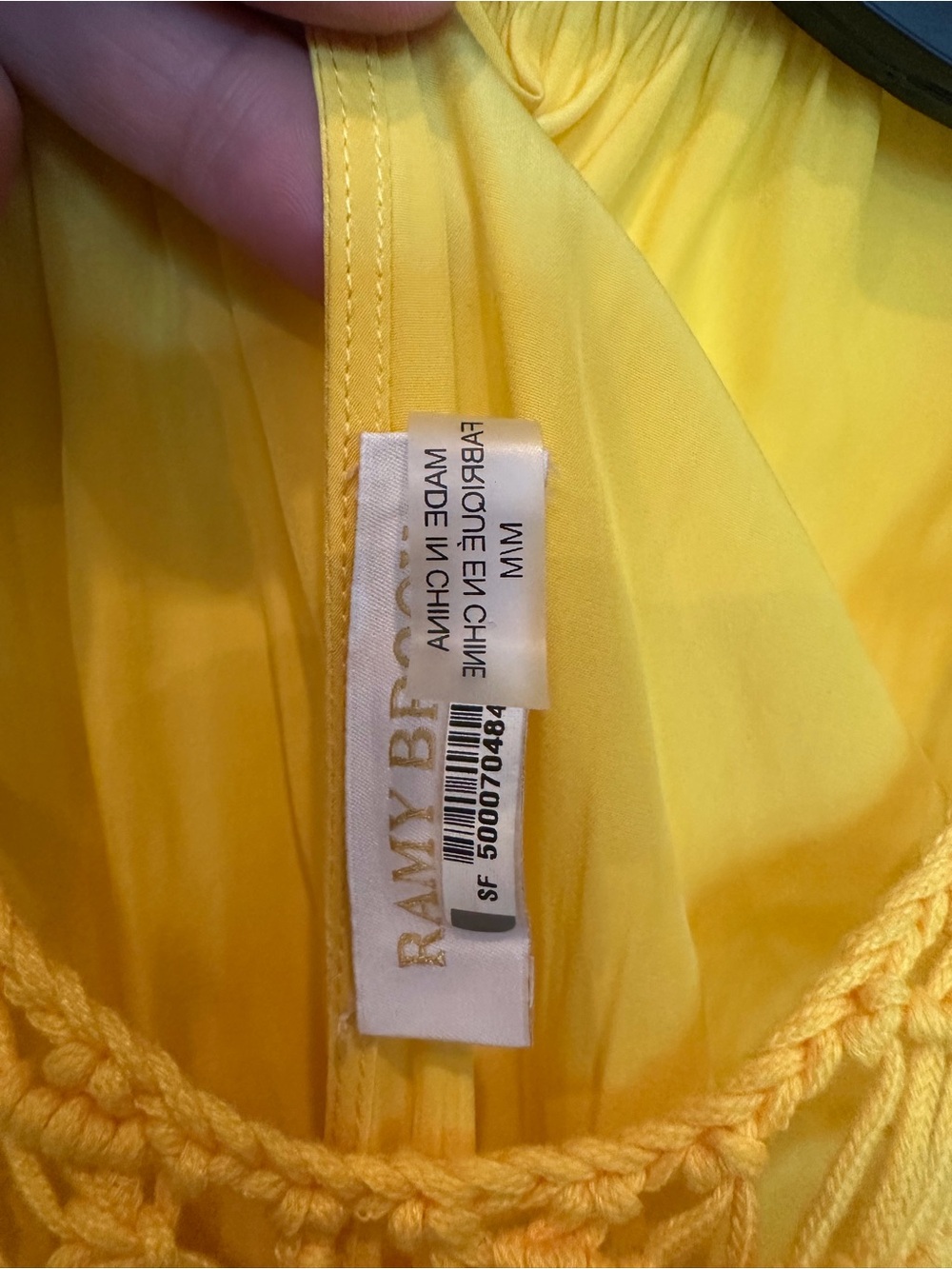 Ramy Brook Faye Crochet-top Sleeveless Yellow Mini Dress Sz Medium - Picture 6 of 6